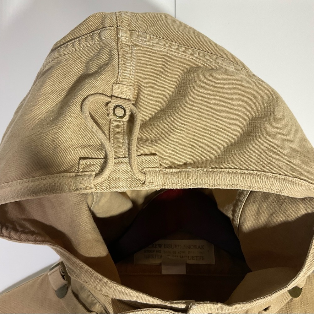 J. Crew Women’s Anorak Heritage Silhouette Hooded Pullover Jacket Beige Size LG - Picture 11 of 16